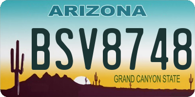 AZ license plate BSV8748