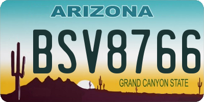 AZ license plate BSV8766