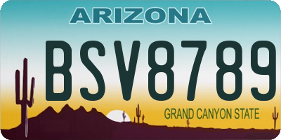 AZ license plate BSV8789