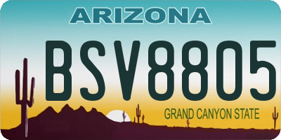 AZ license plate BSV8805