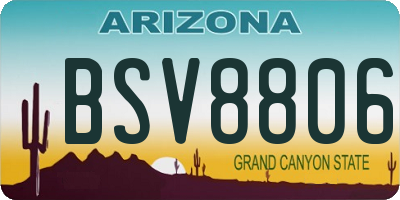 AZ license plate BSV8806