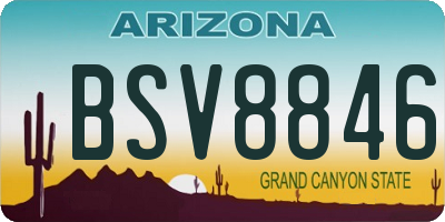 AZ license plate BSV8846