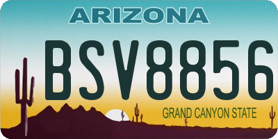 AZ license plate BSV8856
