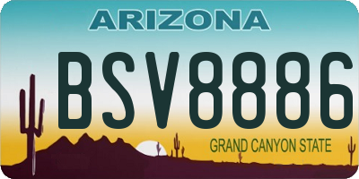 AZ license plate BSV8886