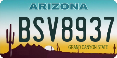 AZ license plate BSV8937