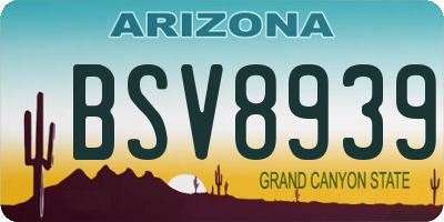 AZ license plate BSV8939