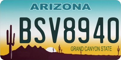 AZ license plate BSV8940