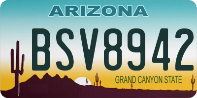 AZ license plate BSV8942