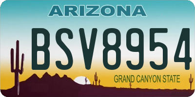 AZ license plate BSV8954