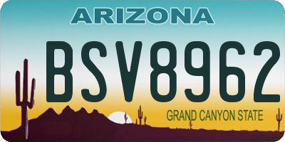 AZ license plate BSV8962