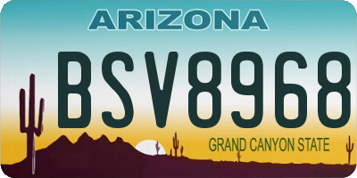 AZ license plate BSV8968