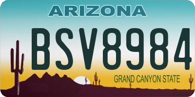 AZ license plate BSV8984