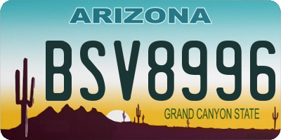 AZ license plate BSV8996
