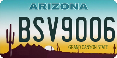 AZ license plate BSV9006