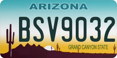 AZ license plate BSV9032