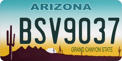 AZ license plate BSV9037