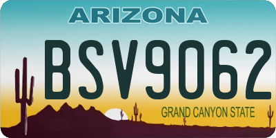 AZ license plate BSV9062