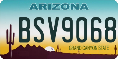 AZ license plate BSV9068