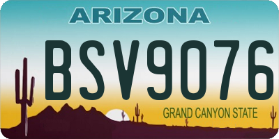 AZ license plate BSV9076