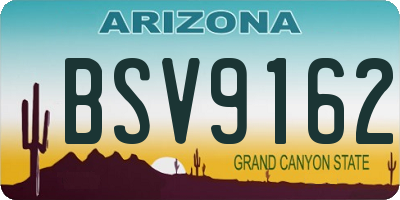 AZ license plate BSV9162