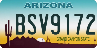 AZ license plate BSV9172