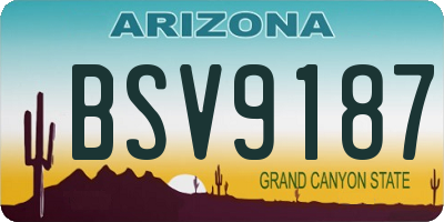 AZ license plate BSV9187