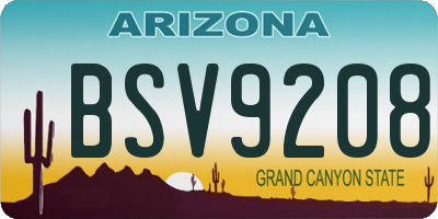 AZ license plate BSV9208