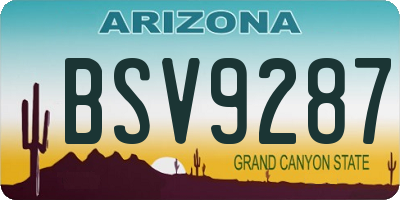 AZ license plate BSV9287