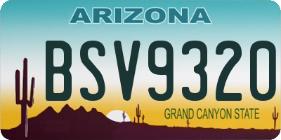 AZ license plate BSV9320