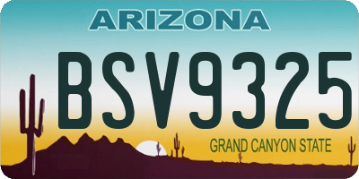 AZ license plate BSV9325