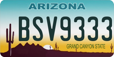 AZ license plate BSV9333