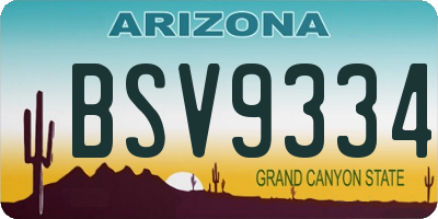 AZ license plate BSV9334