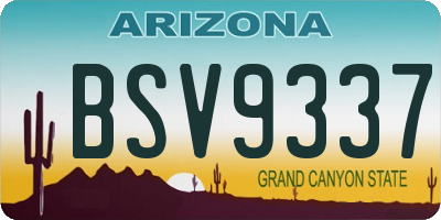 AZ license plate BSV9337