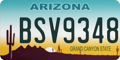 AZ license plate BSV9348