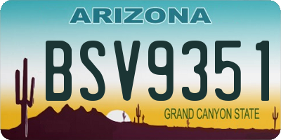 AZ license plate BSV9351