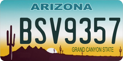 AZ license plate BSV9357