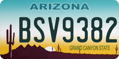 AZ license plate BSV9382