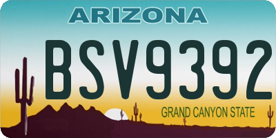 AZ license plate BSV9392
