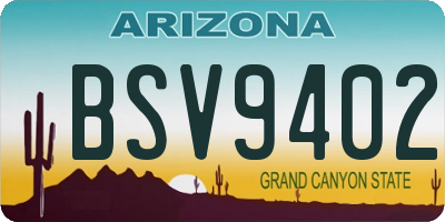 AZ license plate BSV9402