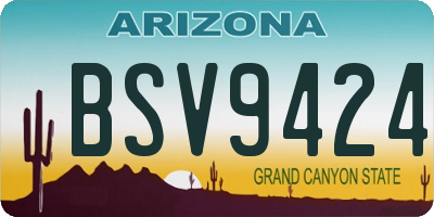 AZ license plate BSV9424