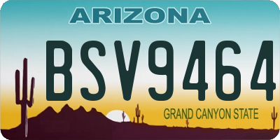 AZ license plate BSV9464