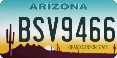 AZ license plate BSV9466