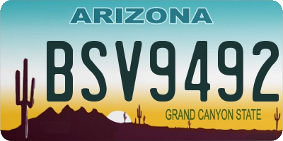 AZ license plate BSV9492