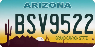 AZ license plate BSV9522