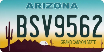 AZ license plate BSV9562