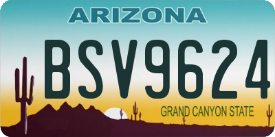 AZ license plate BSV9624