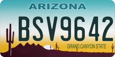 AZ license plate BSV9642