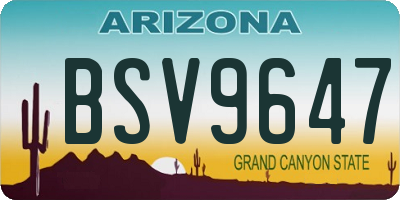 AZ license plate BSV9647