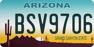 AZ license plate BSV9706