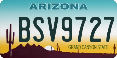 AZ license plate BSV9727